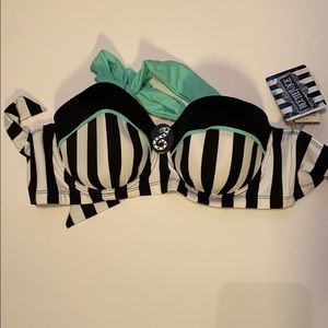 Hot topic Beetlejuice Halter Swim Plus TOP ONLY